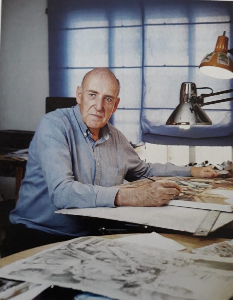 Josep Maria Miralles working at his studio desk